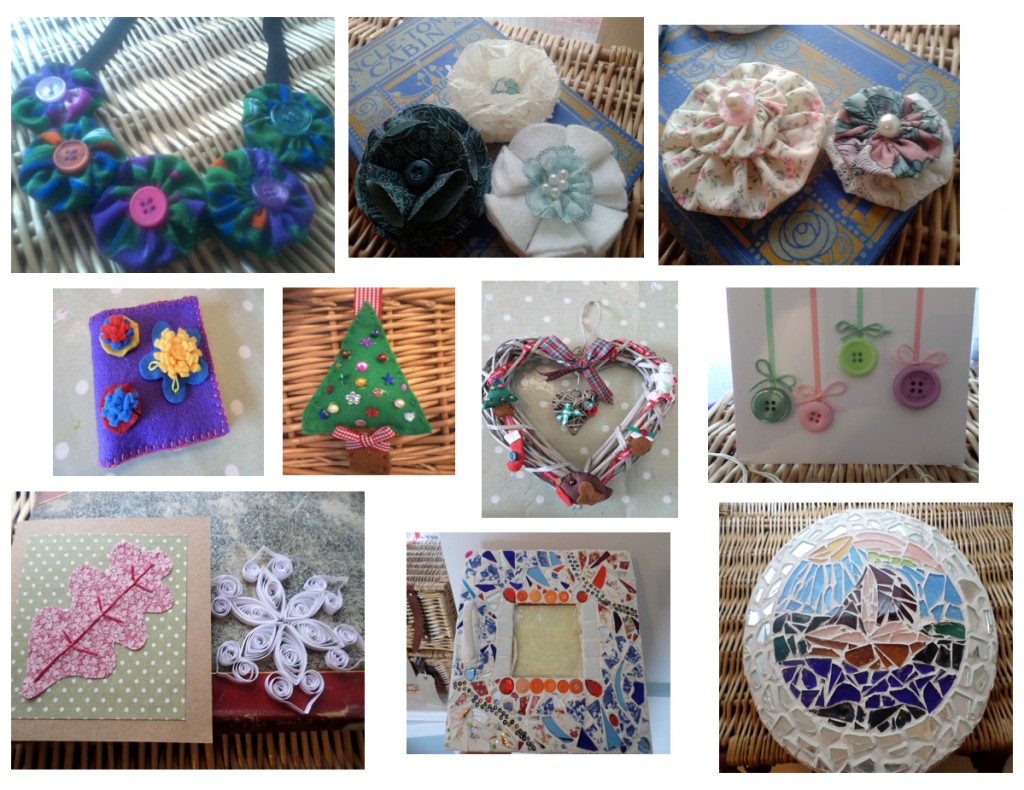 Mosaic, fabric accessories, paper-crafts